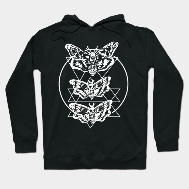 Death Moth Sacred Geometry Witchy Punk Goth Hoodie by LunaElizabeth